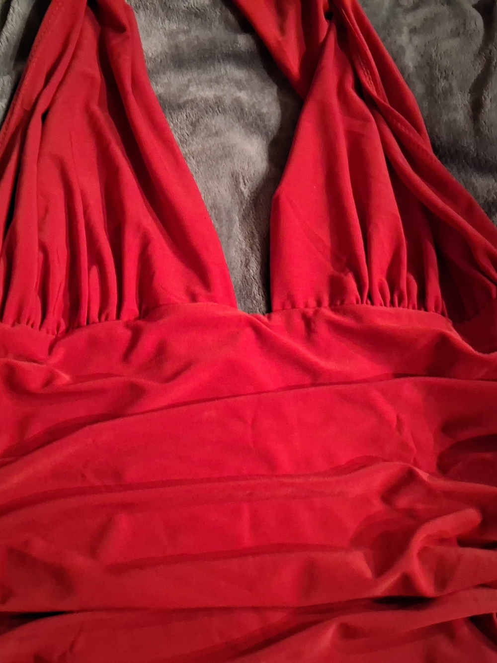 Sabora Dress Red With Ruching - Picture 5 of 16